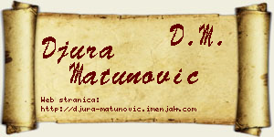 Đura Matunović vizit kartica